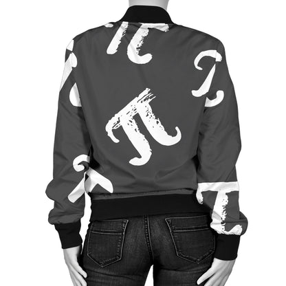 Pi Day Pattern Print Design A02 Women's Bomber Jacket