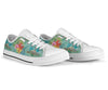 Sea Turtle Pattern Print Design T012 White Bottom Low Top Shoes