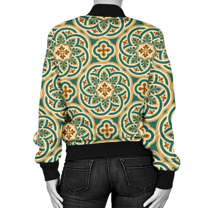 Cross Pattern Print Design 01 Women's Bomber Jacket