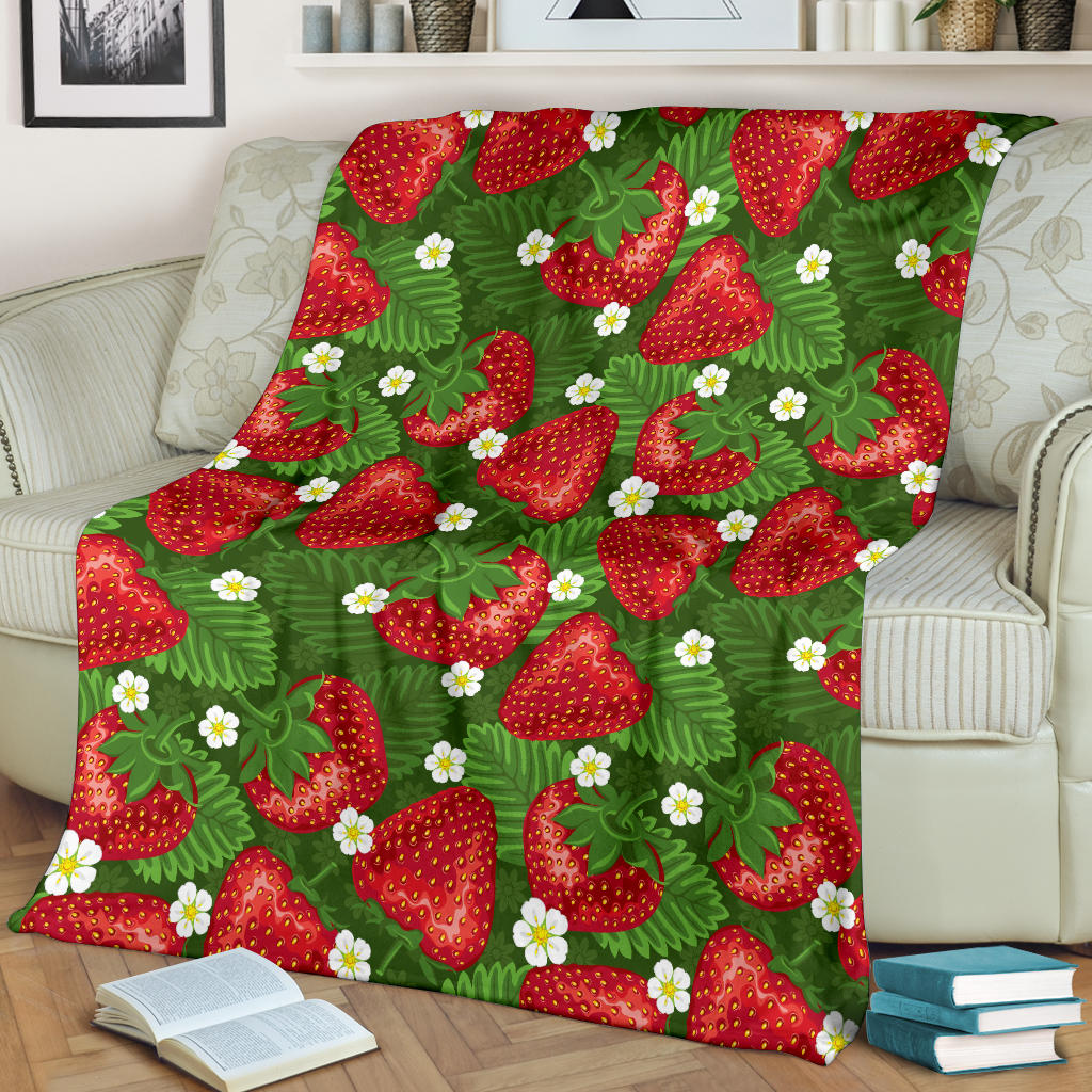 Strawberry Pattern Print Design SB05 Fleece Blanket