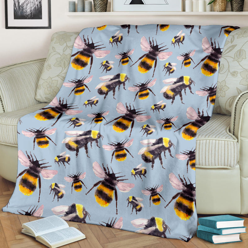 Bee Pattern Print Design BEE08 Fleece Blanket