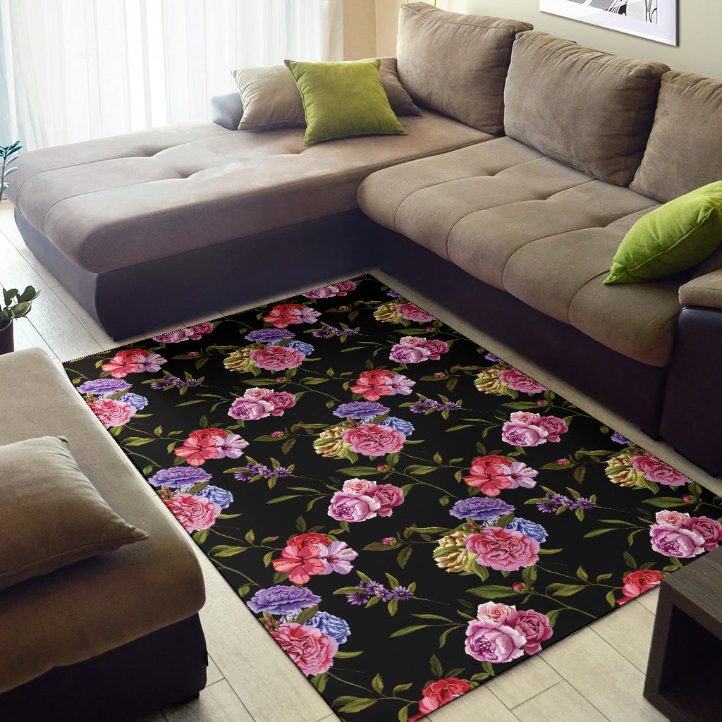 Carnations Pattern Print Design CN05 Area Rugs