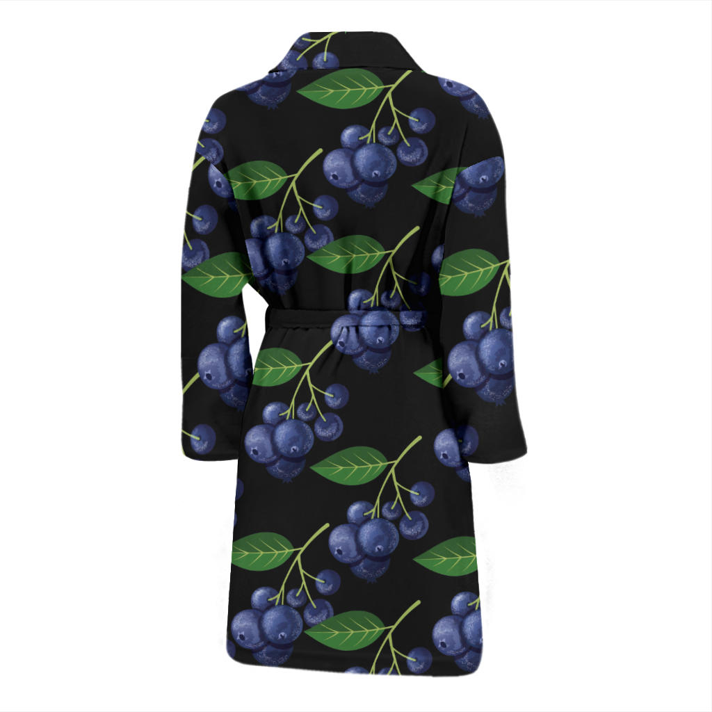 Blueberry Pattern Print Design BB01 Men Bathrobe