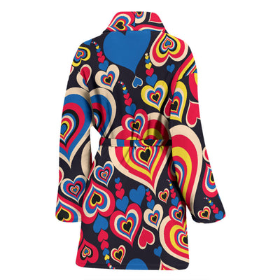 Heart Pattern Print Design HE08 Women Bathrobe