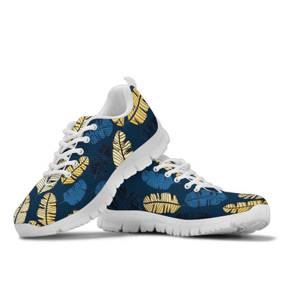 Banana Leaf Pattern Print Design BL09 Sneakers White Bottom Shoes