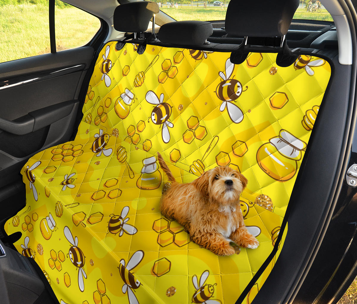 Bee Pattern Print Design BEE01 Rear Dog  Seat Cover