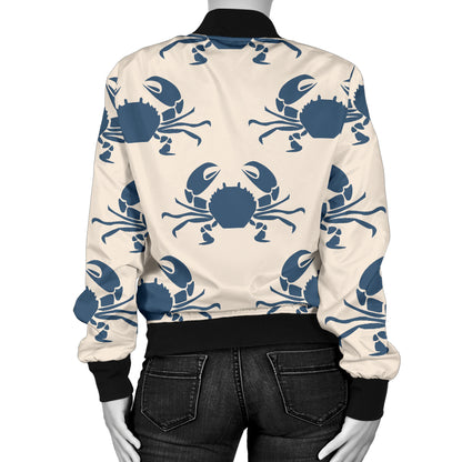 Crab Pattern Print Design 02 Women's Bomber Jacket