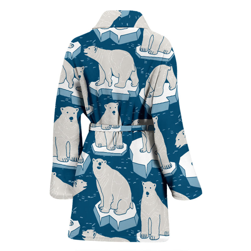 Polar Bear Pattern Print Design PB03 Women Bathrobe