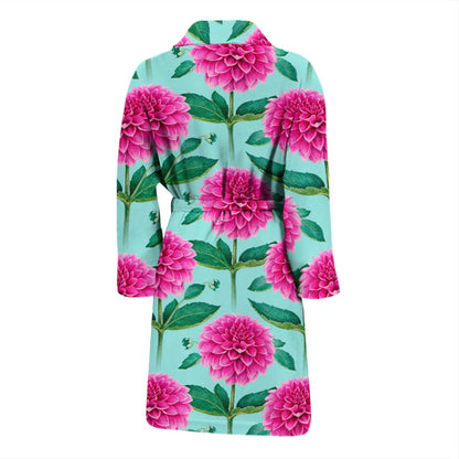 Dahlia Pattern Print Design DH08 Men Bathrobe