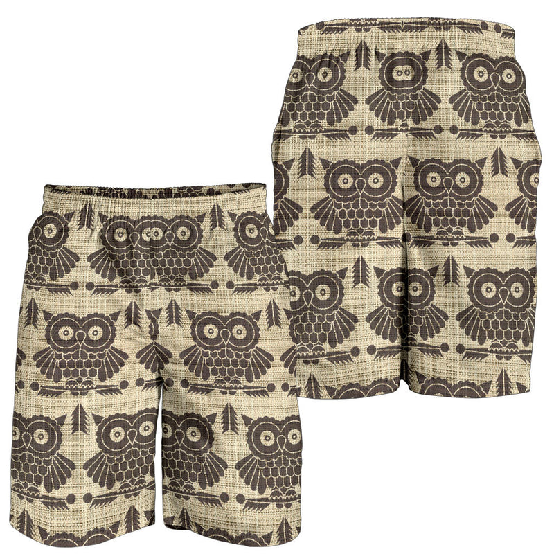 Owl Pattern Print Design A01 Mens Shorts