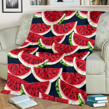 Watermelon Pattern Print Design WM011 Fleece Blanket