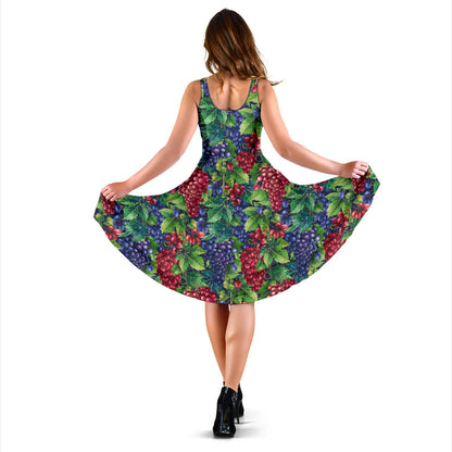 Grape Pattern Print Design GP02 Midi Dress