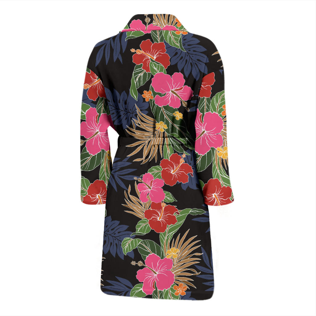 Hawaiian Themed Pattern Print Design H011 Men Bathrobe