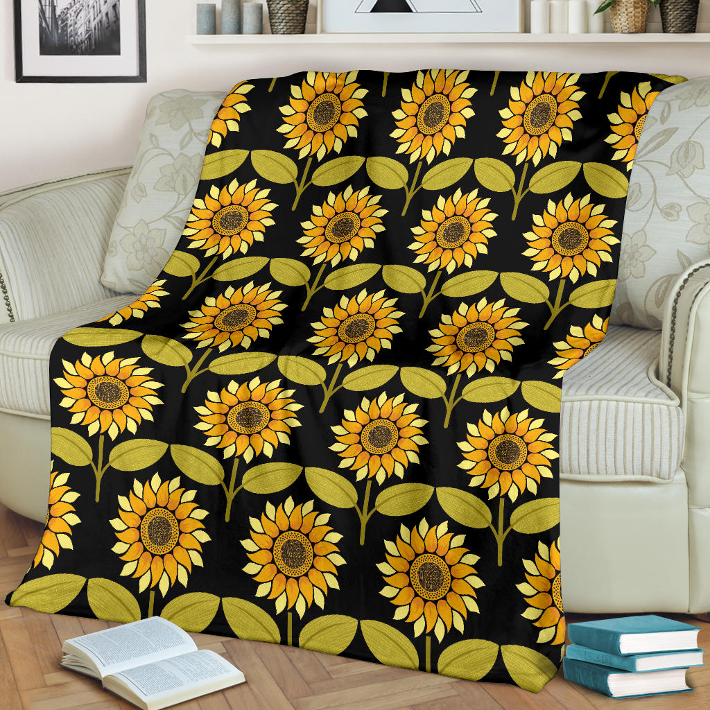 Sunflower Pattern Print Design SF015 Fleece Blanket