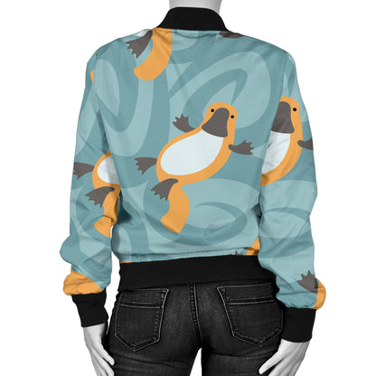 Platypus Pattern Print Design A01 Women's Bomber Jacket