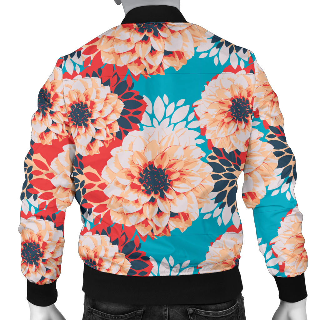 Dahlia Pattern Print Design DH05 Men Bomber Jacket