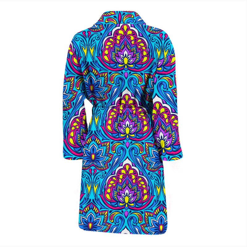 Lotus Boho Pattern Print Design LO010 Men Bathrobe