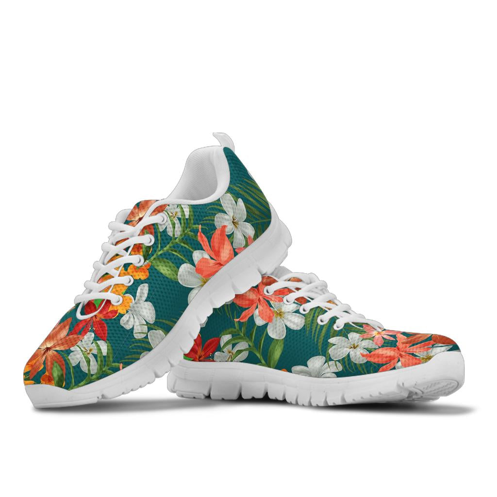 Amaryllis Pattern Print Design AL06 Sneakers White Bottom Shoes