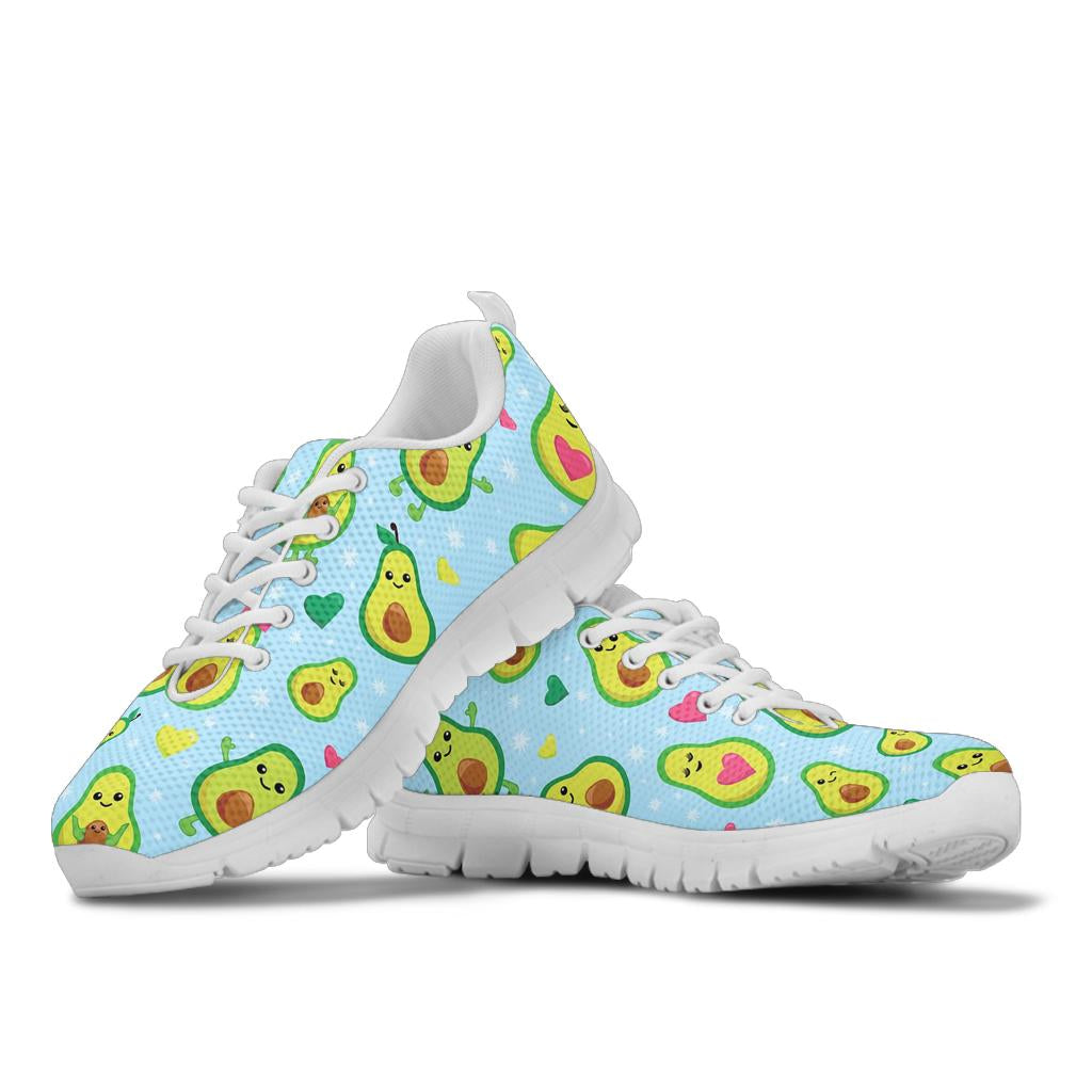 Avocado Pattern Print Design AC09 Sneakers White Bottom Shoes
