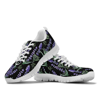Lavender Pattern Print Design LV01 Sneakers White Bottom Shoes