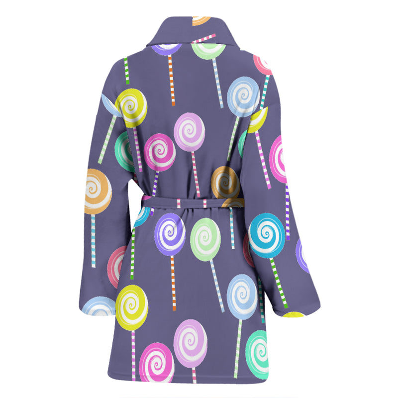 Lollipop Pattern Print Design LL03 Women Bathrobe