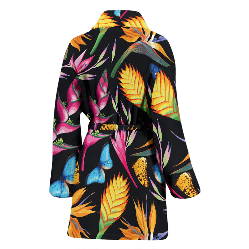 Tropical Flower Pattern Print Design TF016 Women Bathrobe