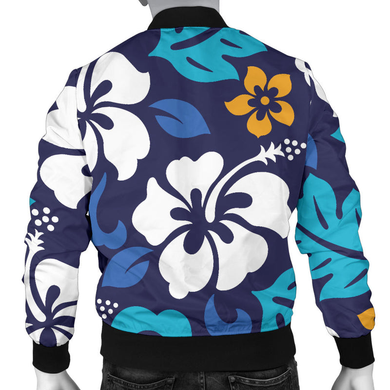 Hibiscus Pattern Print Design HB030 Men Bomber Jacket