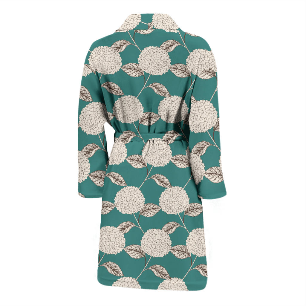 Hydrangea Pattern Print Design HD03 Men Bathrobe