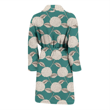 Hydrangea Pattern Print Design HD03 Men Bathrobe