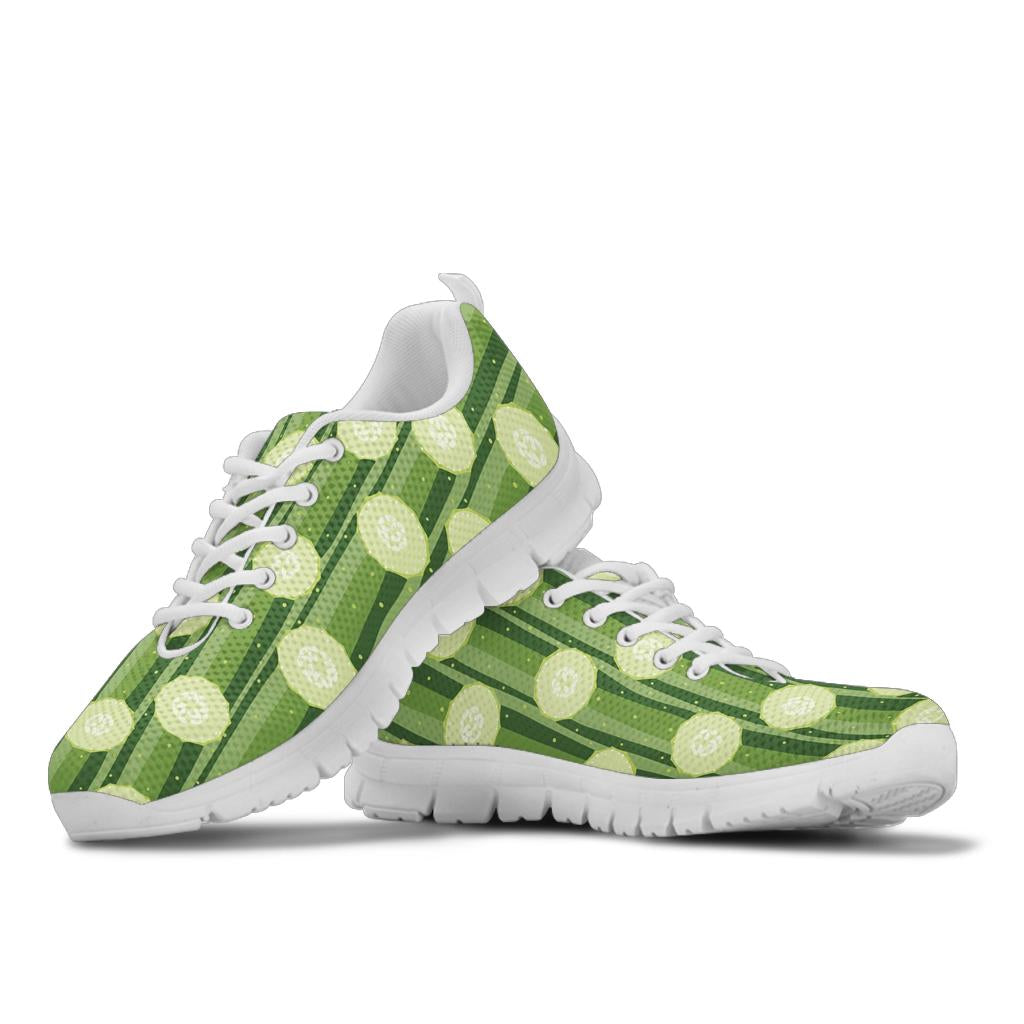 Cucumber Pattern Print Design CC03 Sneakers White Bottom Shoes