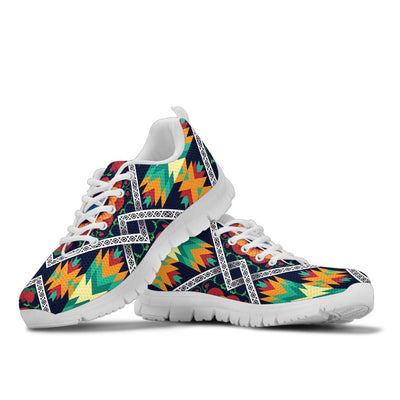 African Kente Sneakers White Bottom Shoes