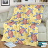 Sea Turtle Pattern Print Design T06 Fleece Blanket