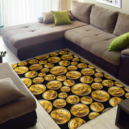 Bitcoin Pattern Print Design DO05 Area Rugs