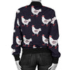 Chicken Pattern Print Design 03 Women's Bomber Jacket