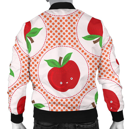 Apple Pattern Print Design AP08 Men Bomber Jacket