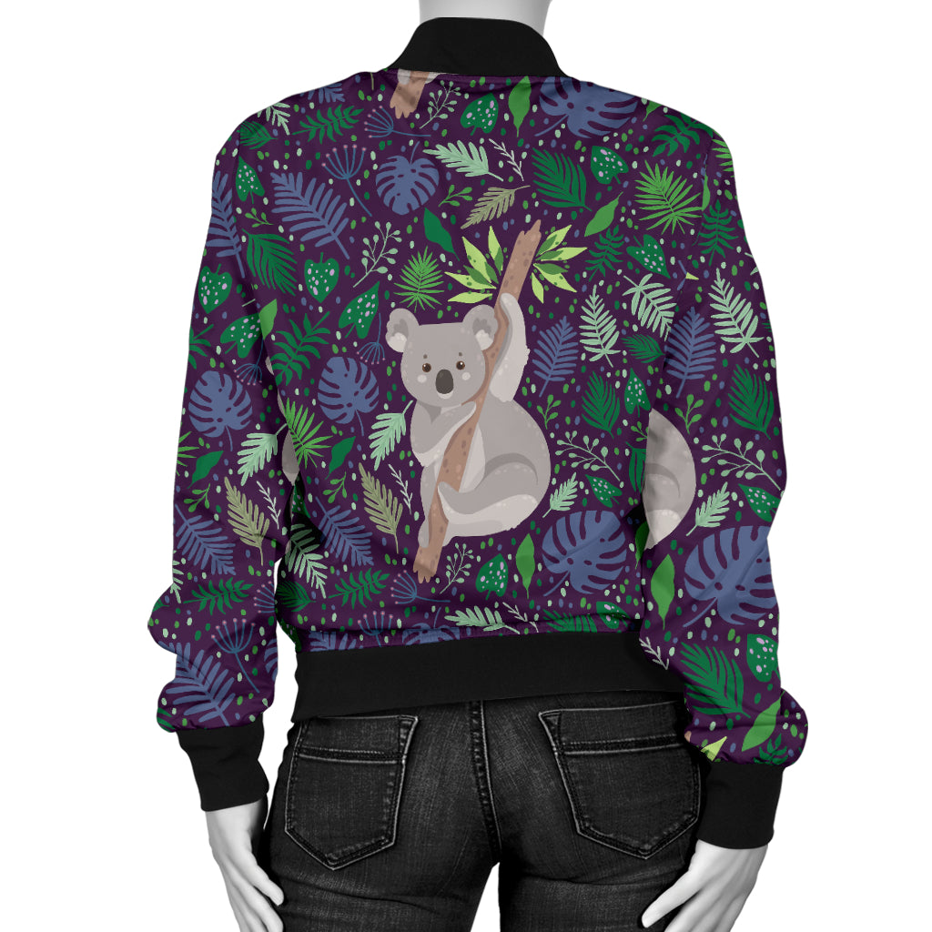 Koala Pattern Print Design 06 Women's Bomber Jacket