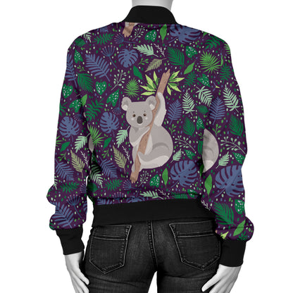 Koala Pattern Print Design 06 Women's Bomber Jacket
