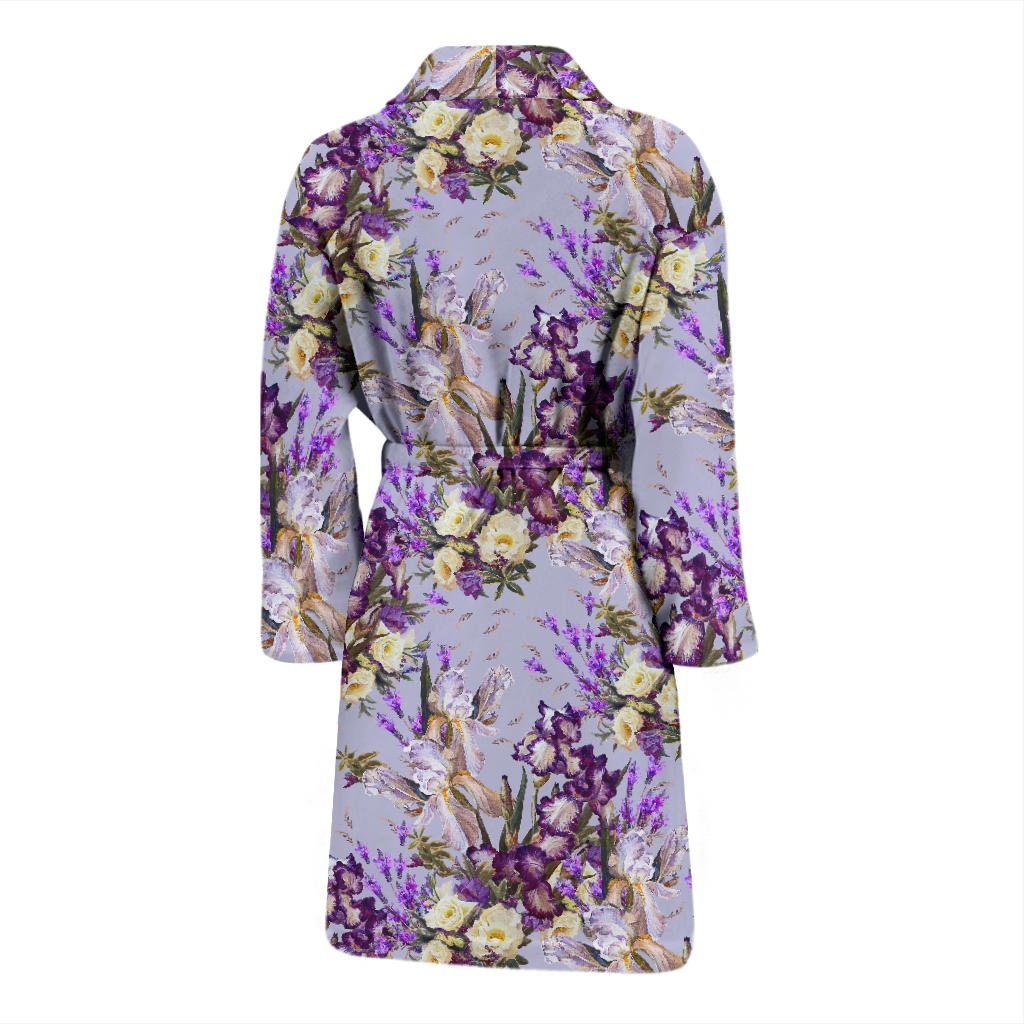Iris Pattern Print Design IR07 Men Bathrobe