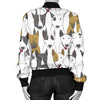 Bull Terriers Pattern Print Design 03 Women's Bomber Jacket