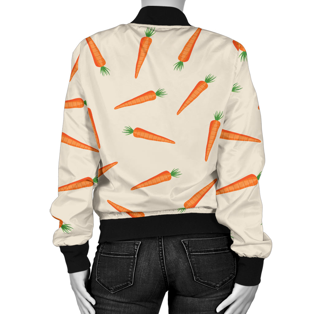 Carrot Pattern Print Design 07 Women's Bomber Jacket