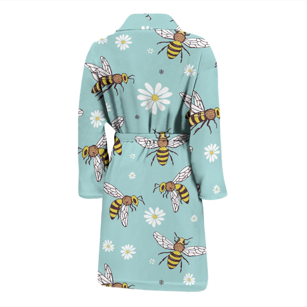 Bee Pattern Print Design BEE010 Men Bathrobe