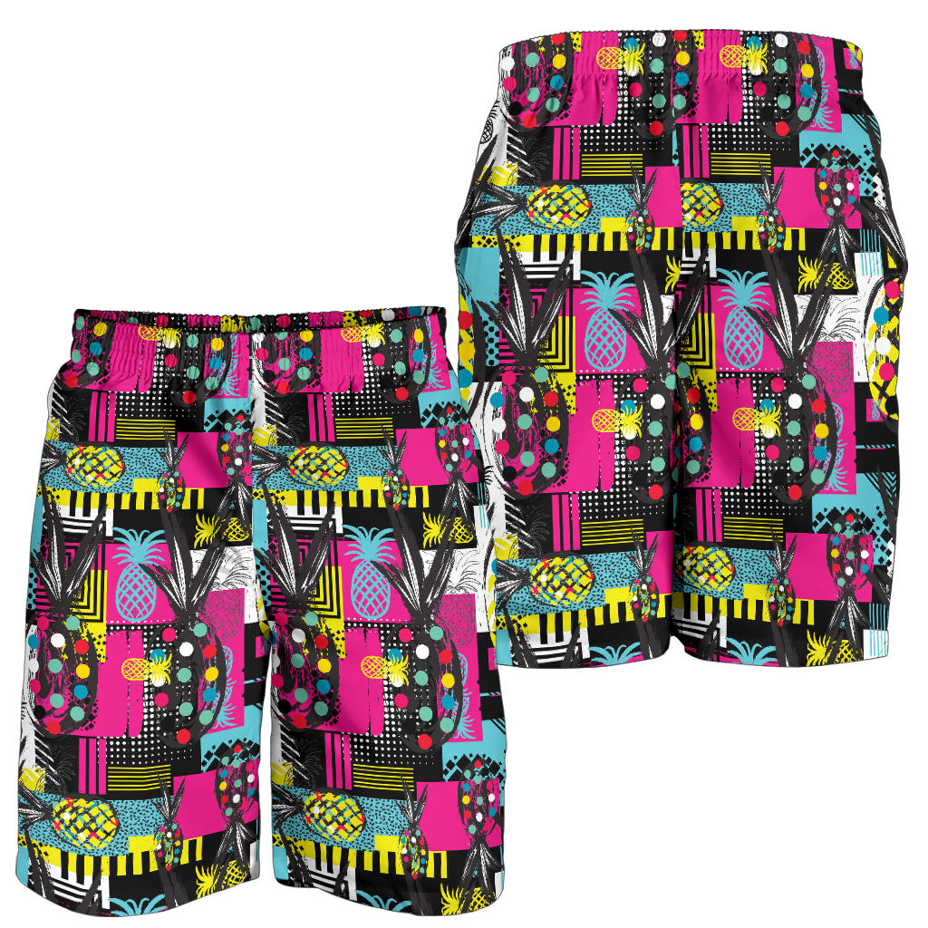 Pop Art Pineapple Pattern Print Design A02 Mens Shorts