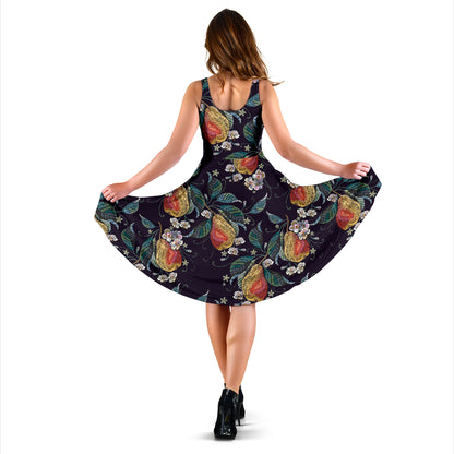 Pear Pattern Print Design PE02 Midi Dress