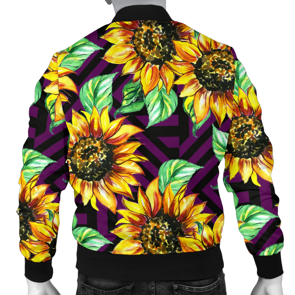 Sunflower Pattern Print Design SF012 Men Bomber Jacket