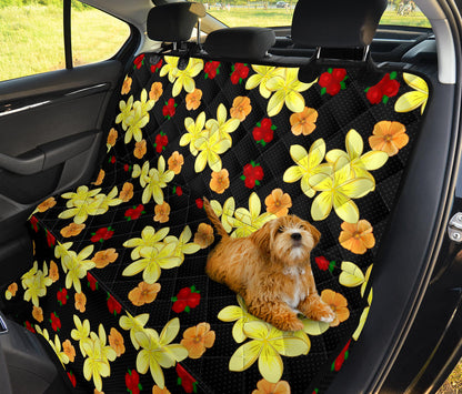 Yellow Plumeria Pattern Print Design PM04 Rear Dog  Seat Cover