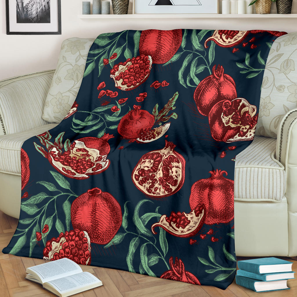 Pomegranate Pattern Print Design PG04 Fleece Blanket