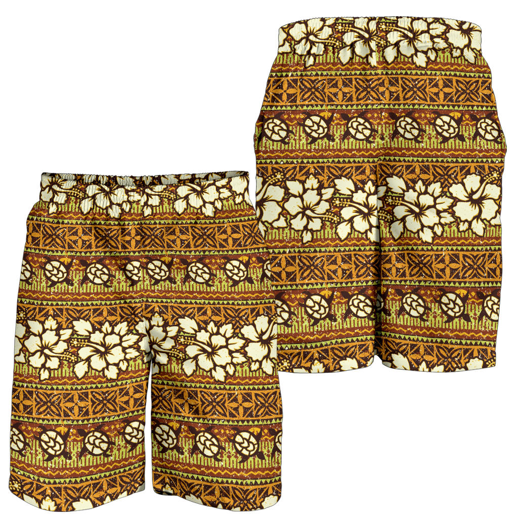 Hawaiian Themed Pattern Print Design H015 Mens Shorts