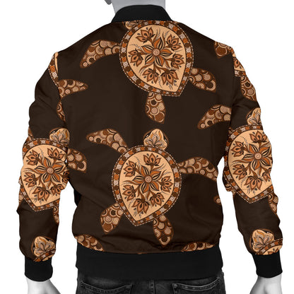Tribal Sea Turtle Pattern Print Design T09 Men Bomber Jacket