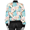 Bluebird Pattern Print Design 03 Women's Bomber Jacket