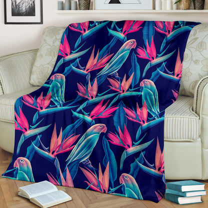 Tropical Flower Pattern Print Design TF024 Fleece Blanket